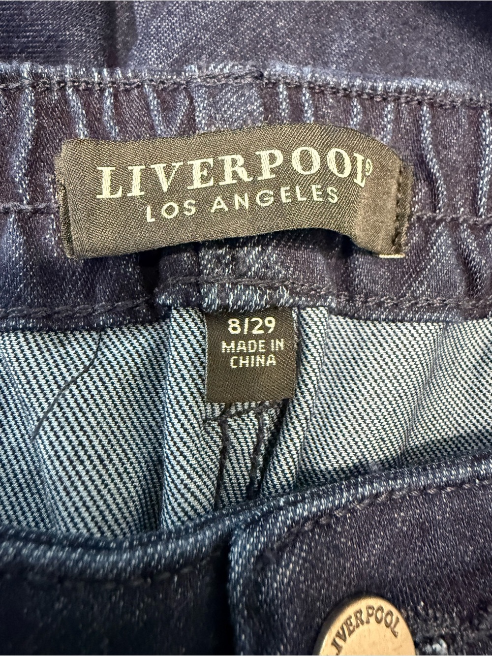 Liverpool Wide Leg Cargo Indigo Jean. Sz 8. - Picture 4 of 8
